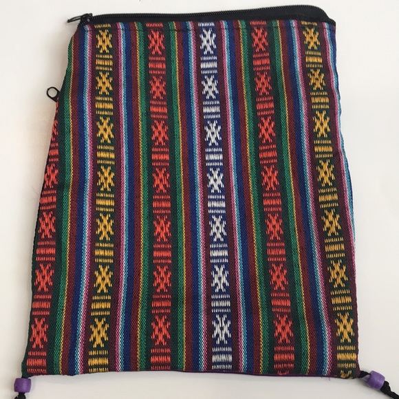 NWT Purple 2 Pocket Silk Zari weaved Zipper Bag - Picture 5 of 5